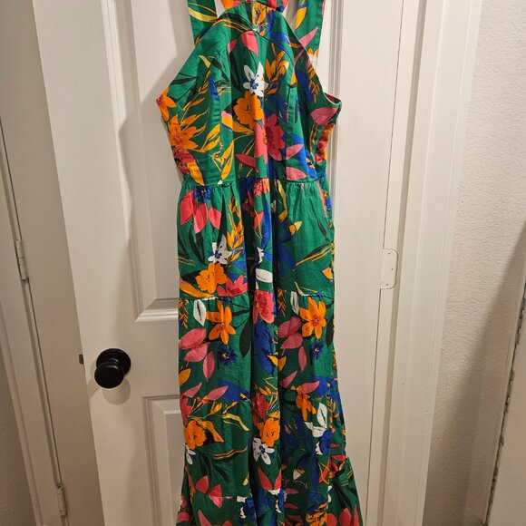 New J Crew Factory Tropical Tiered Halter Dress - Picture 2 of 2